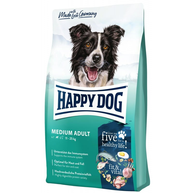 Happy Dog Supreme Fit & Vital drób, jagnięcina, jajo, ryby morskie, łosoś adult średnie rasy 12 kg