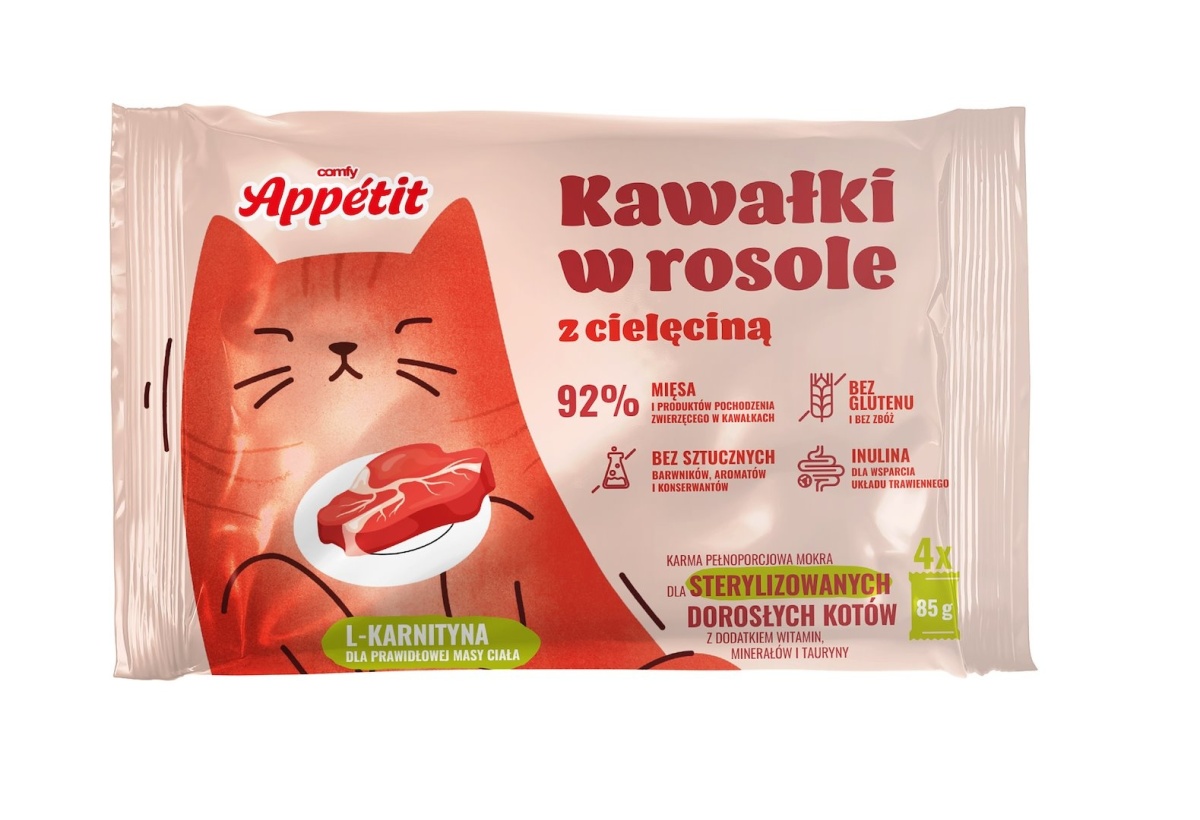 Comfy Appetit Sterilised cielęcina w bulionie adult 85 g × 4