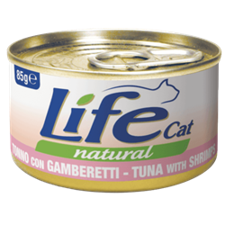Life Cat Natural krewetki, tuńczyk kawałki 85 g