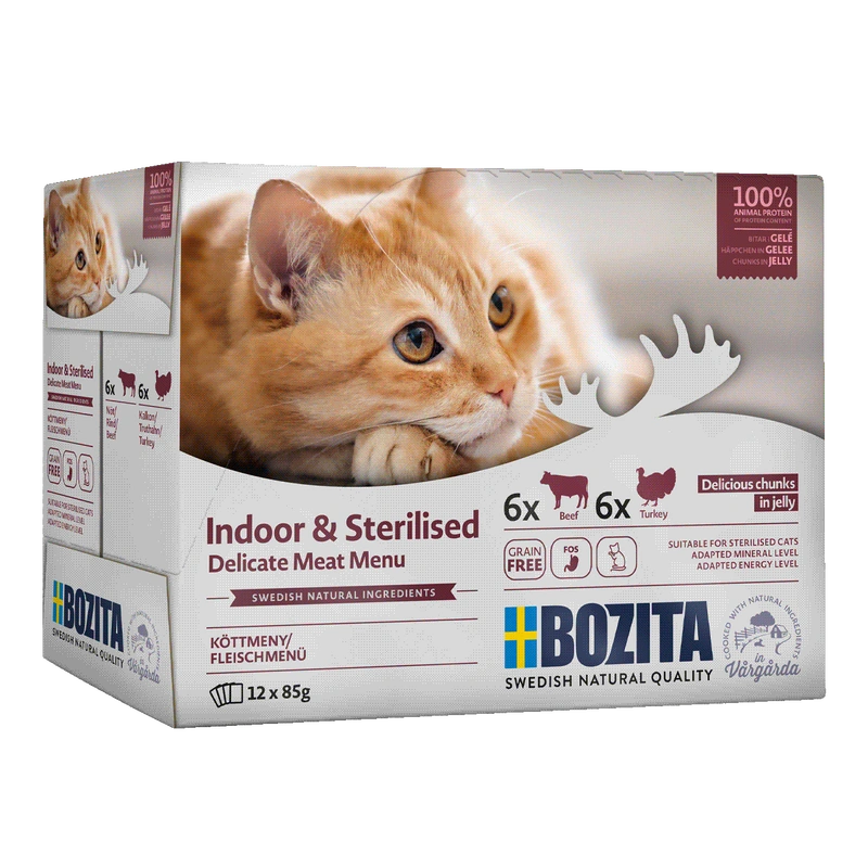 Bozita Indoor & Sterilised mix smaków w galaretce adult 85 g × 12