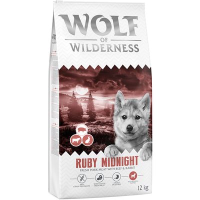 Wolf of Wilderness Ruby Midnight królik, wołowina junior 12 kg × 2