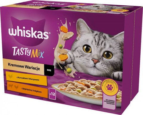 Whiskas Tasty Mix mix smaków w sosie adult 85 g × 12