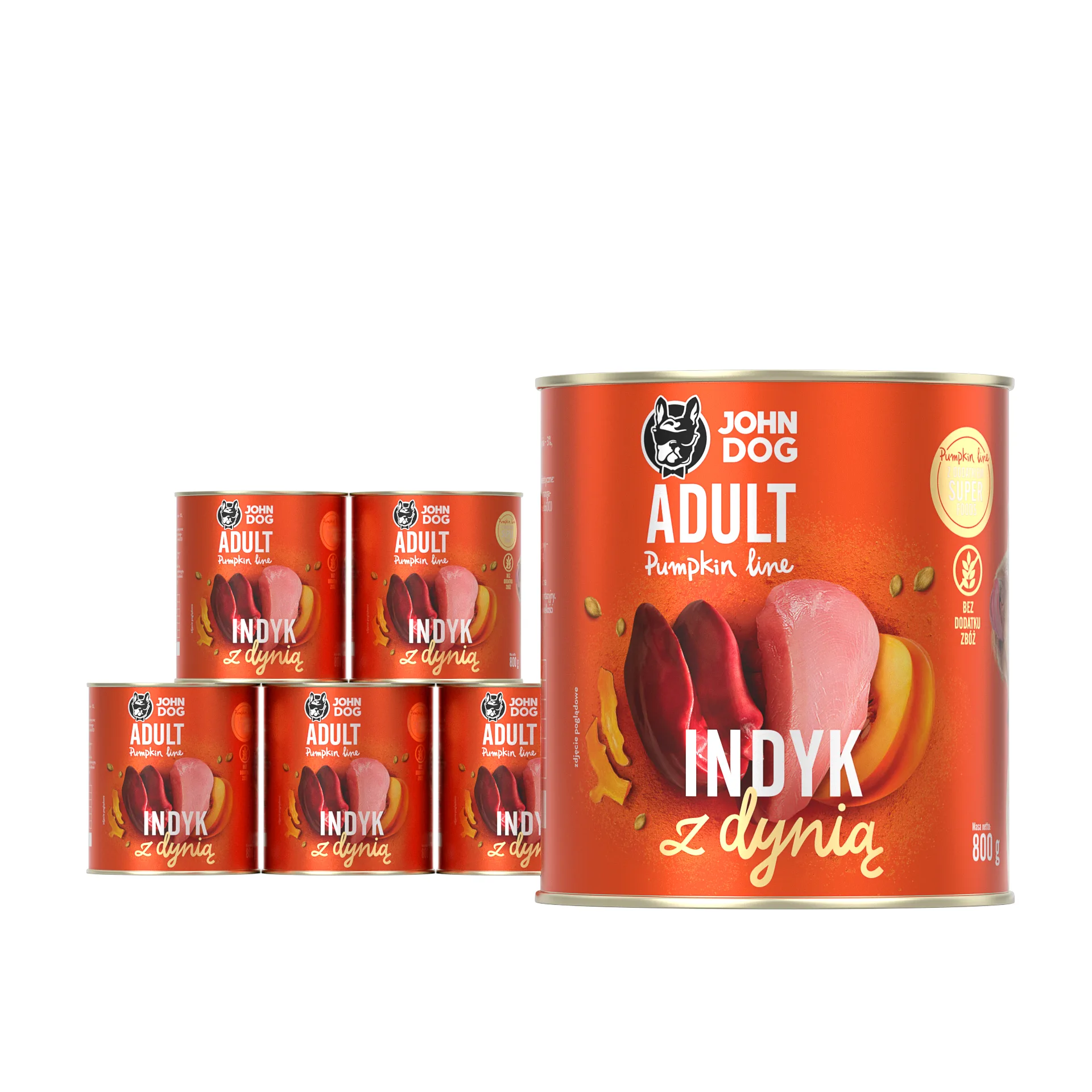 John Dog Pumpkin Line indyk adult 800 g × 6