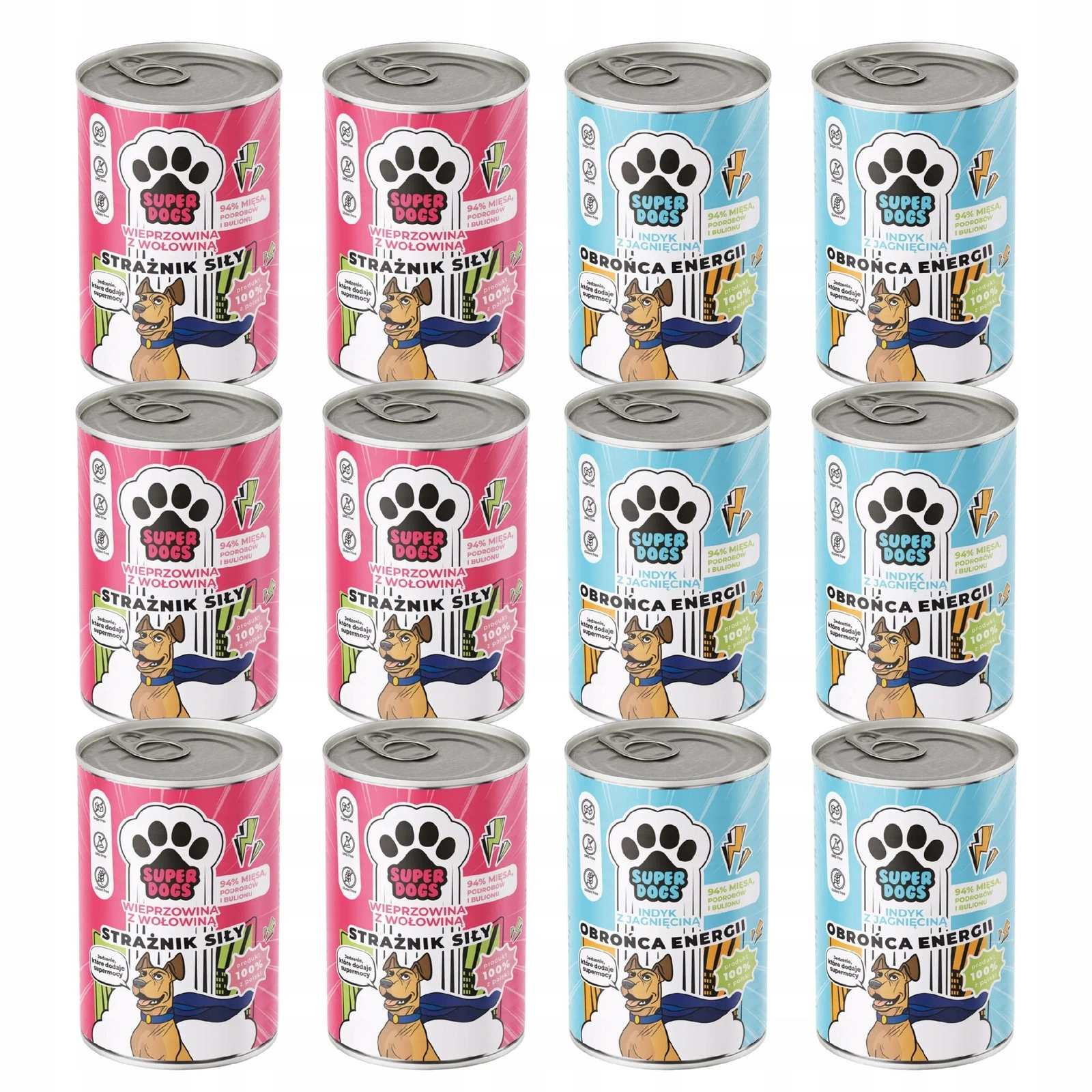 Uniszki Superdogs mix smaków adult 400 g × 12