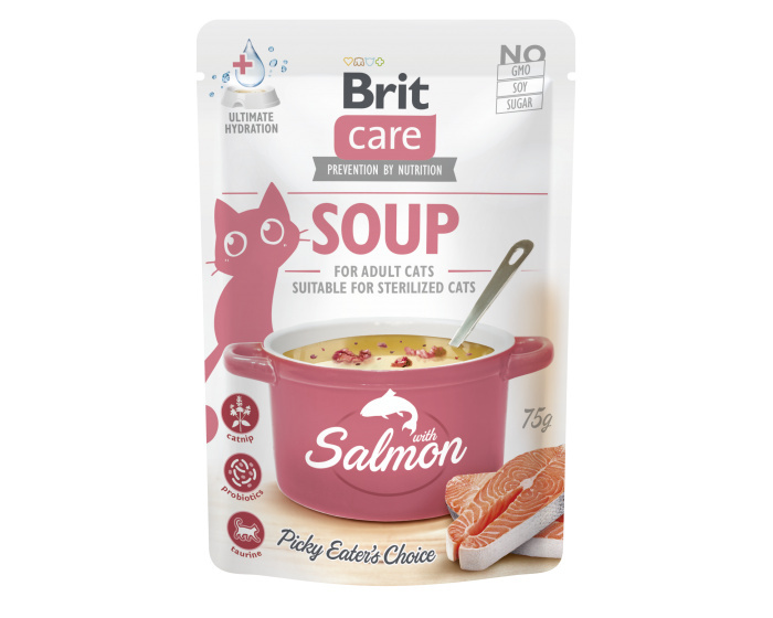 Brit Care Sterilised łosoś w bulionie adult 75 g
