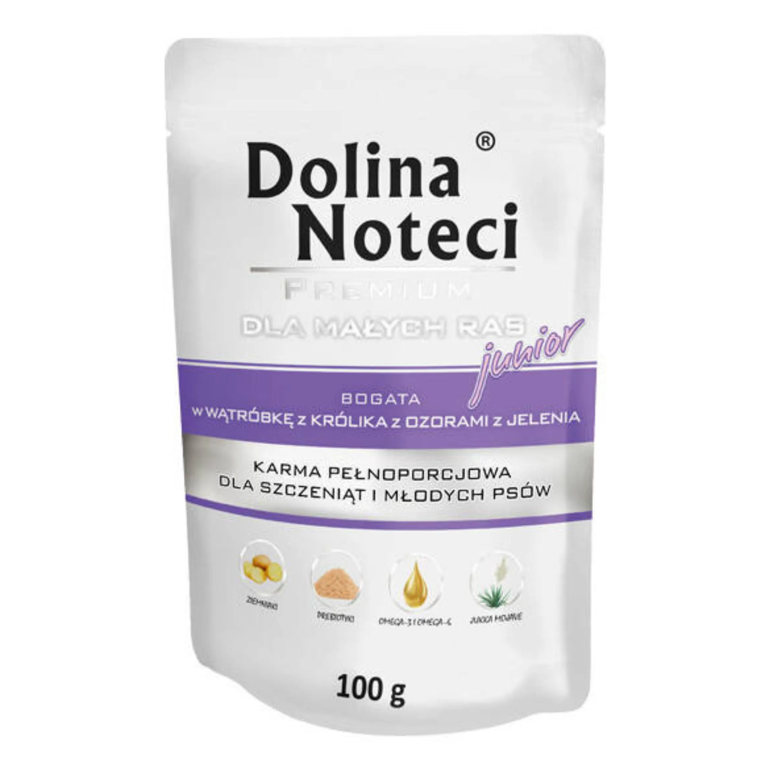 Dolina Noteci Junior jeleń, królik junior małe rasy 100 g