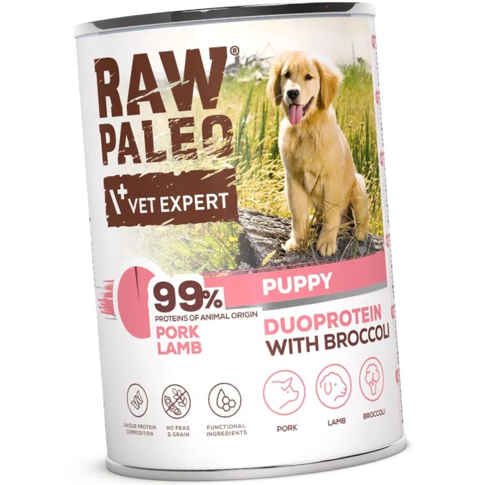 VetExpert Raw Paleo jagnięcina, wieprzowina puppy 400 g