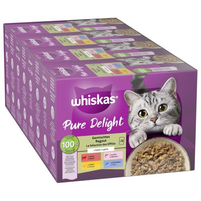 Whiskas Pure Delight mix smaków w galaretce adult 85 g × 48