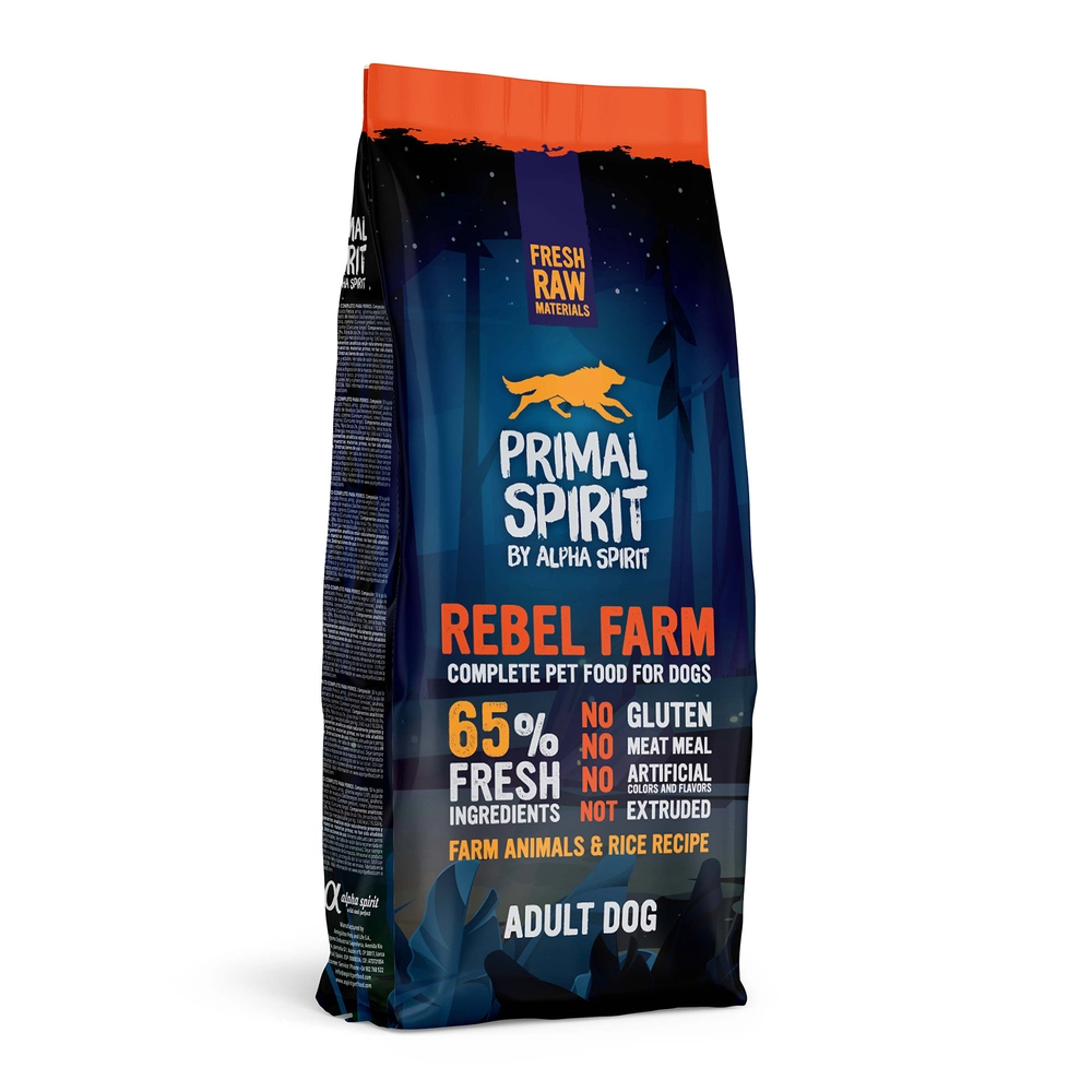 Primal Spirit 65% Rebel Farm kurczak, ryba adult 12 kg
