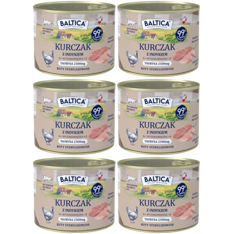 Baltica Sterilised indyk, kurczak adult 185 g × 6