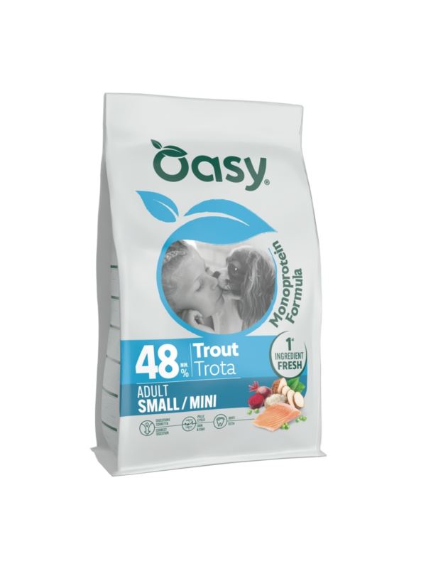 Oasy Monoprotein pstrąg adult małe rasy 2 kg