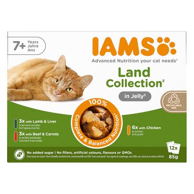IAMS Advanced Nutrition mix smaków w galaretce senior 85 g × 12
