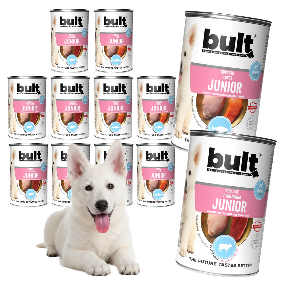 Bult Junior kurczak, wołowina, łosoś junior 400 g × 12