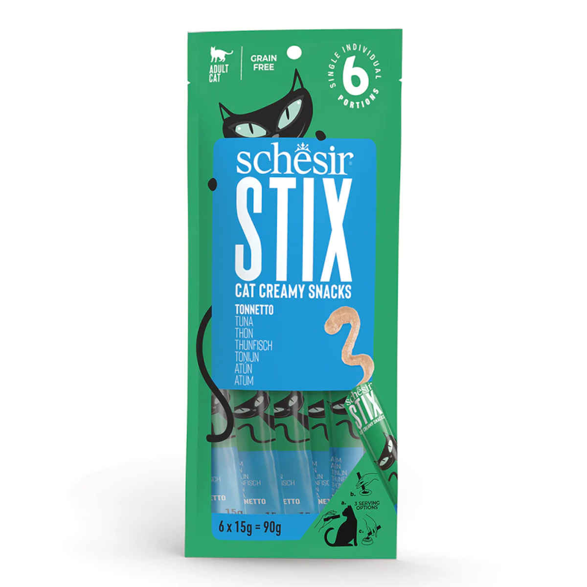 Schesir Stix tuńczyk w kremie 15 g × 6