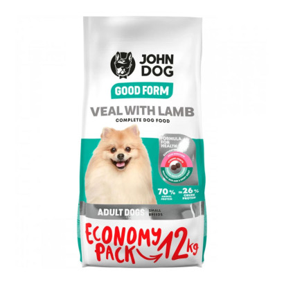 John Dog Good Form cielęcina, jagnięcina adult małe rasy 12 kg