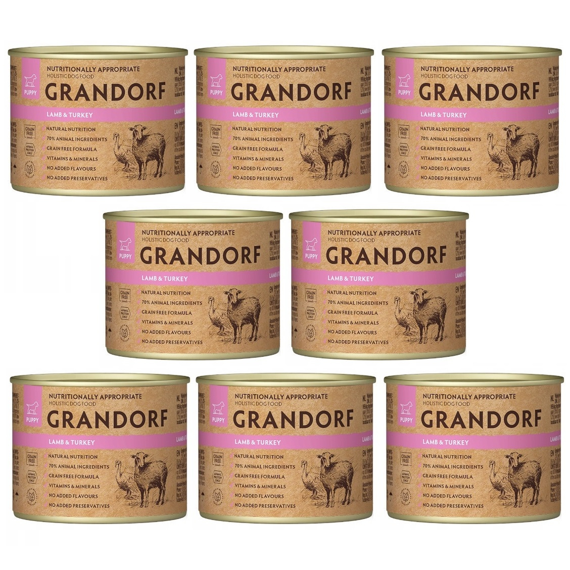 Grandorf indyk, jagnięcina puppy 200 g × 8
