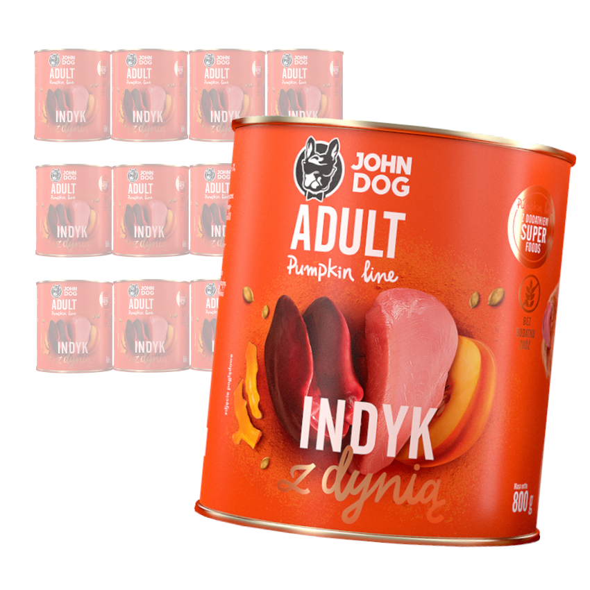 John Dog Pumpkin Line indyk 800 g × 12