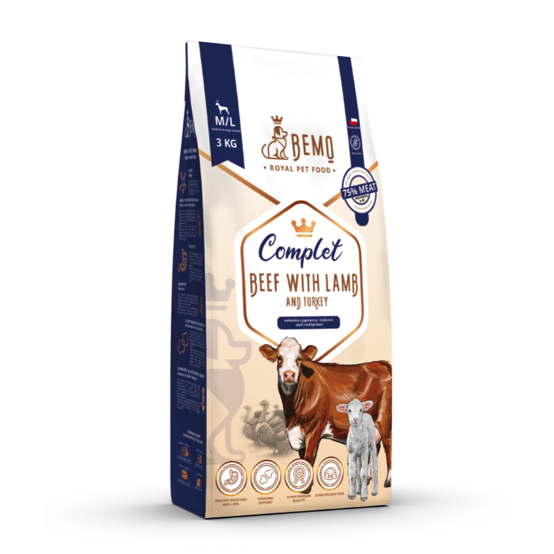 Bemo Complet indyk, jagnięcina, wołowina 3 kg