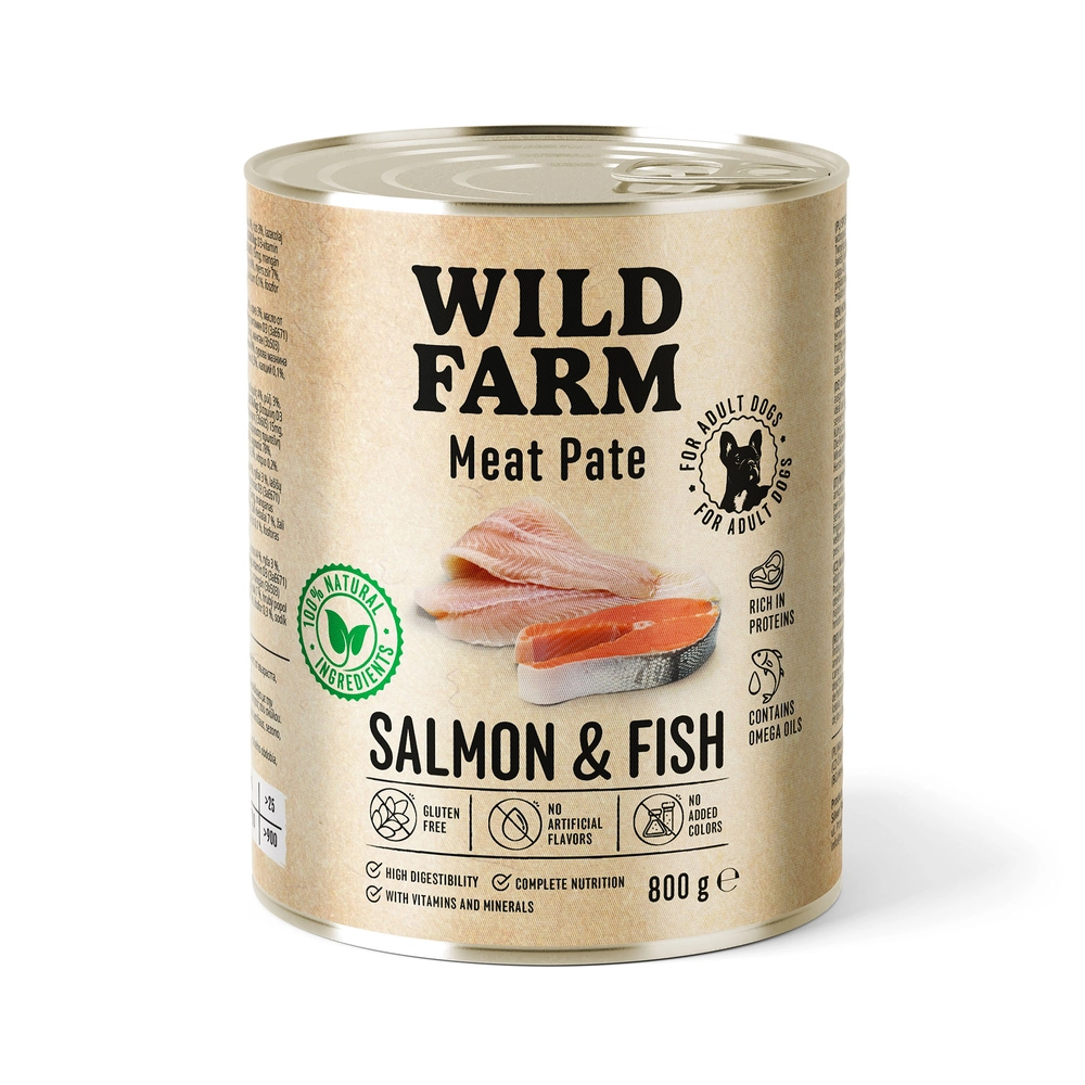 Wild Farm Pate ryby, łosoś adult 800 g