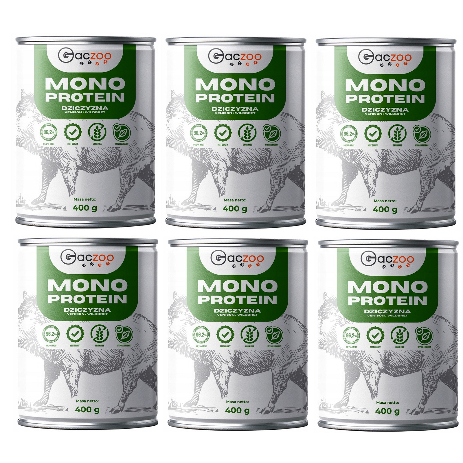 Gaczoo Mono Protein dzik 400 g × 6
