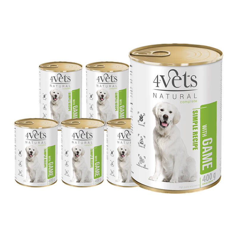 4Vets Natural dziczyzna adult 400 g × 6