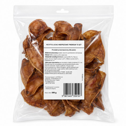 Petitto ucho wieprzowe Premium Mono 50 g × 10