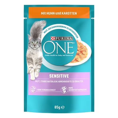 Purina ONE Sensitive kurczak z marchewką w sosie 85 g × 26