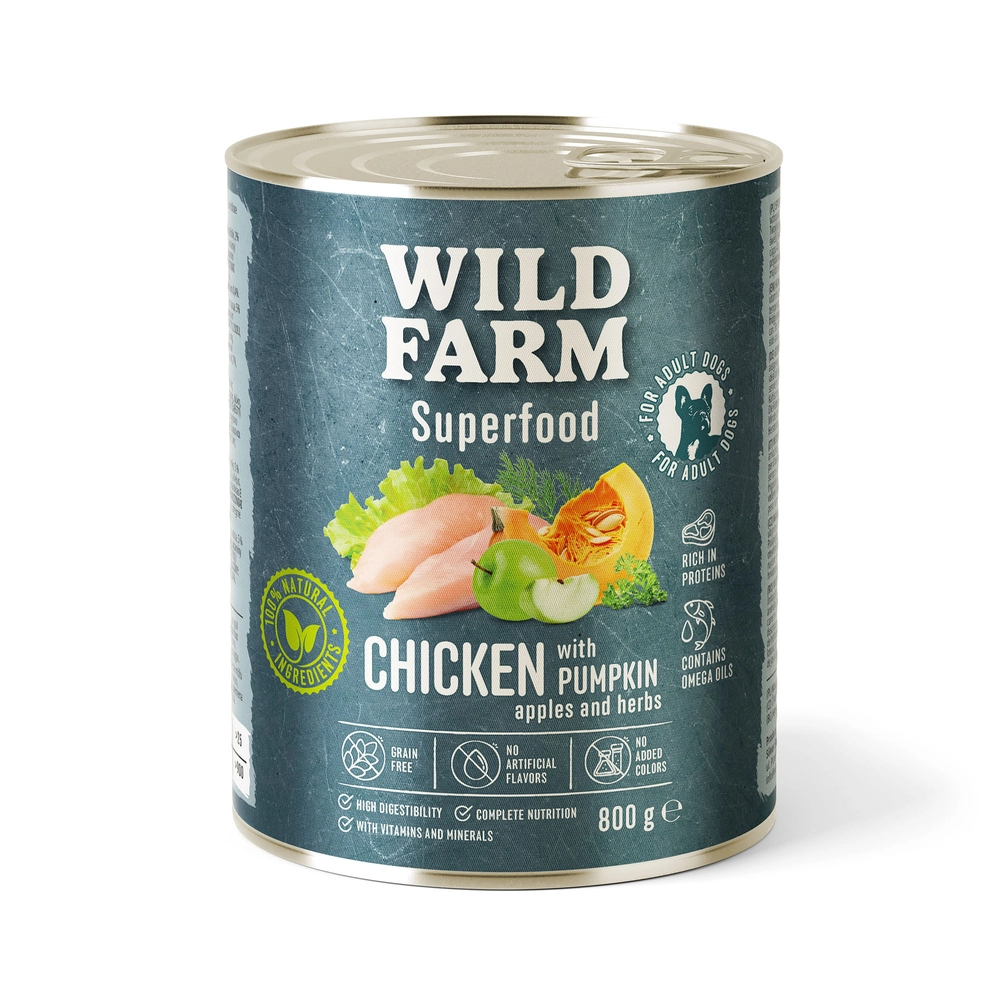 Wild Farm Superfood kurczak adult 800 g