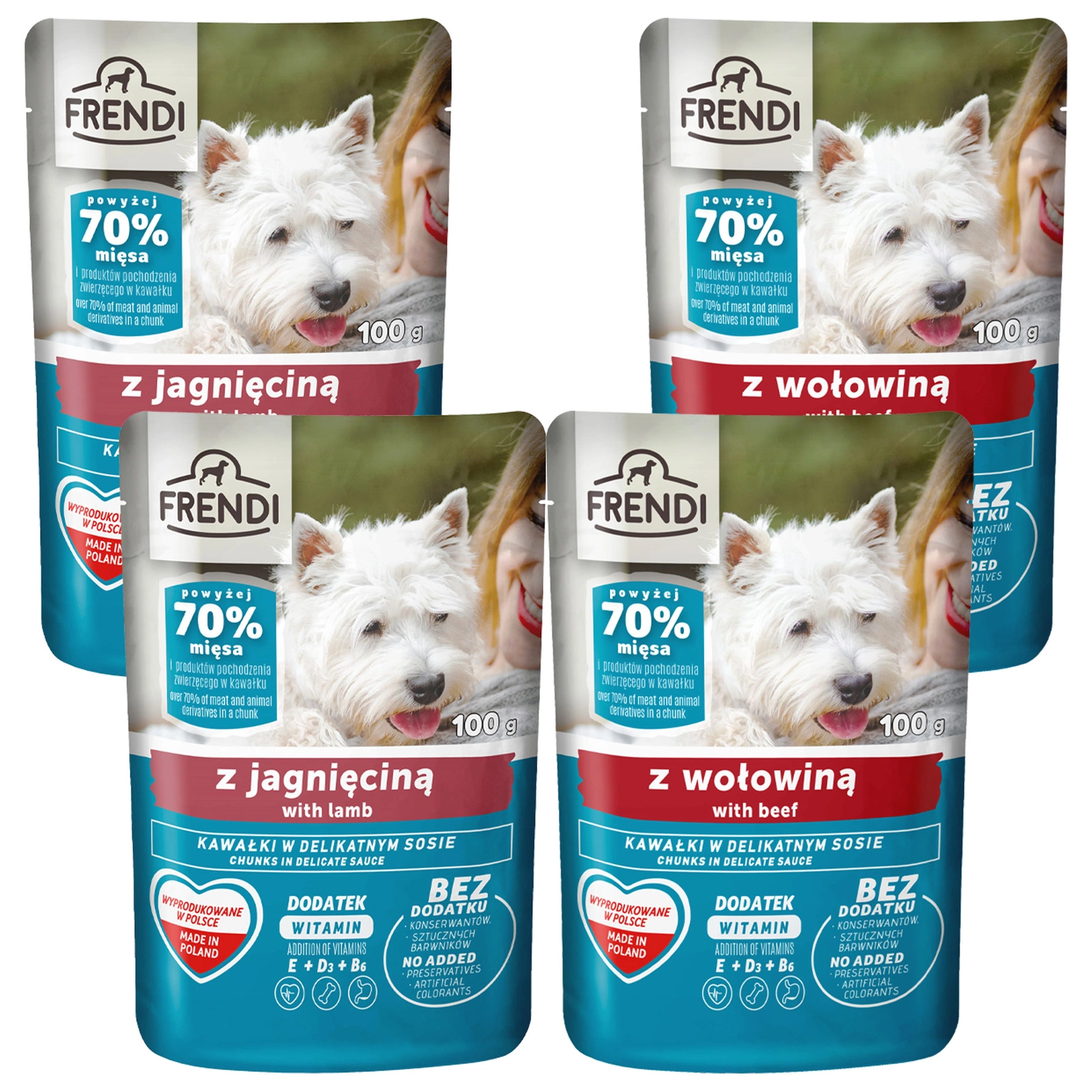 Pet Republic Frendi jagnięcina, wołowina 100 g × 4