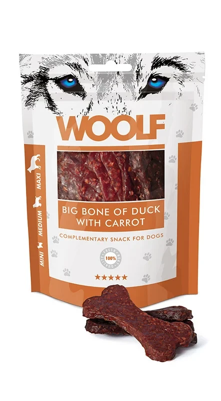 Woolf Big Bone kaczka z marchewką 100 g