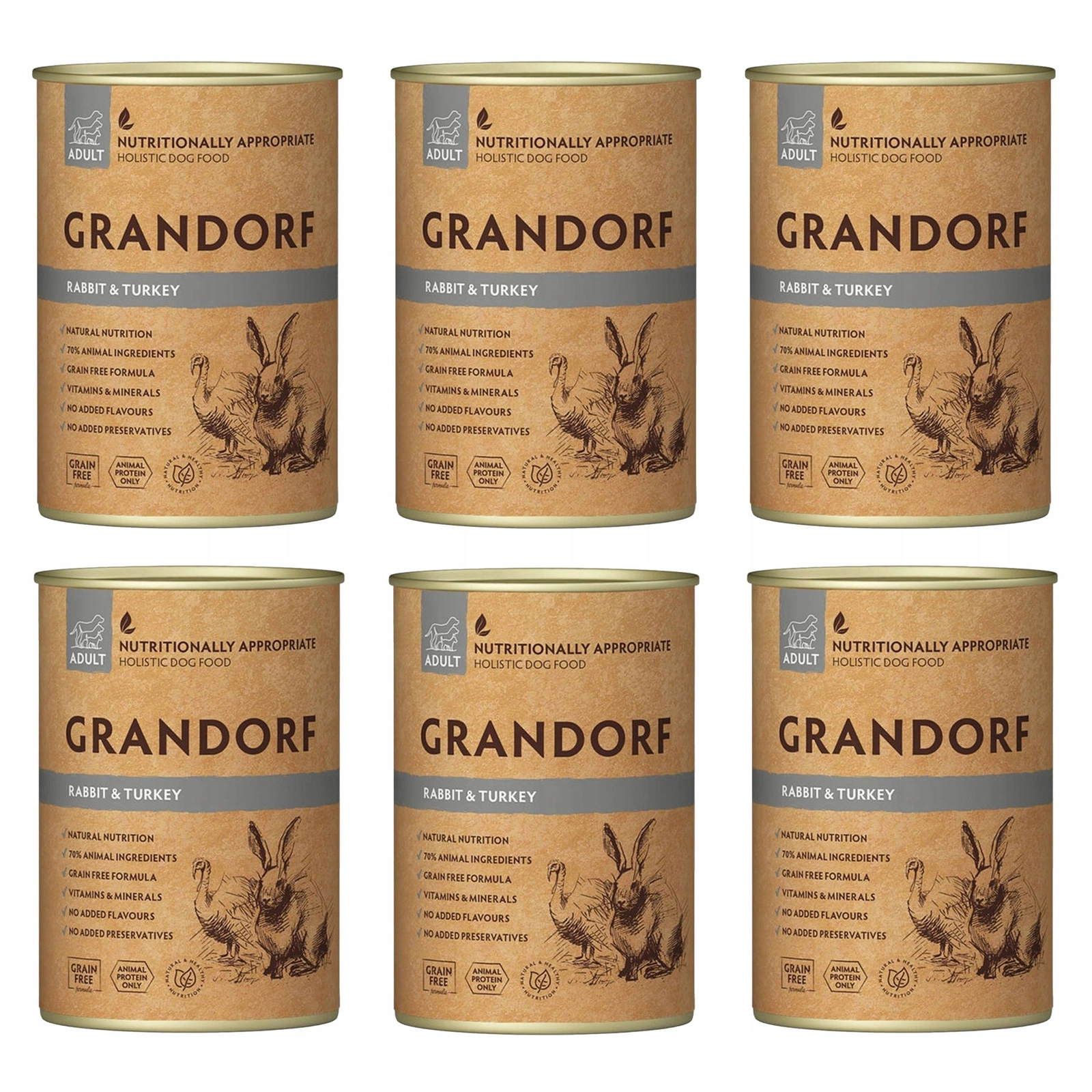 Grandorf królik, indyk 400 g × 6