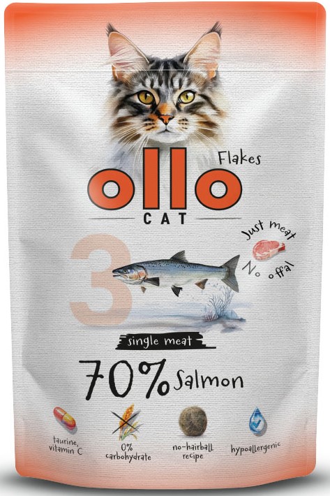 Ollo Cat Hairball łosoś w bulionie 85 g