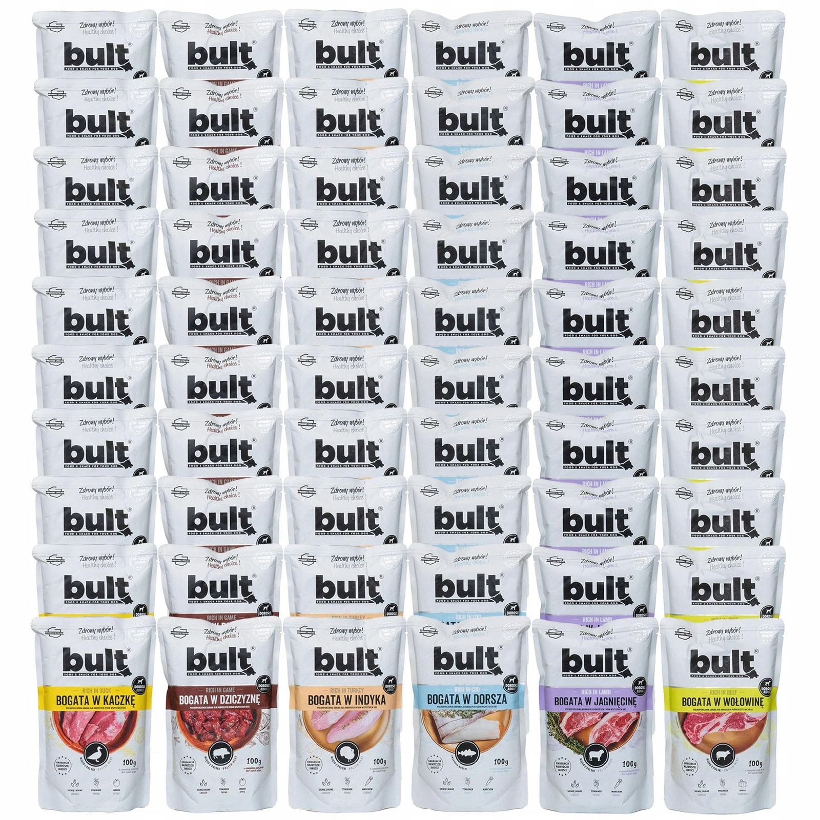 Bult dorsz, dziczyzna, indyk, kaczka, wołowina 100 g × 60