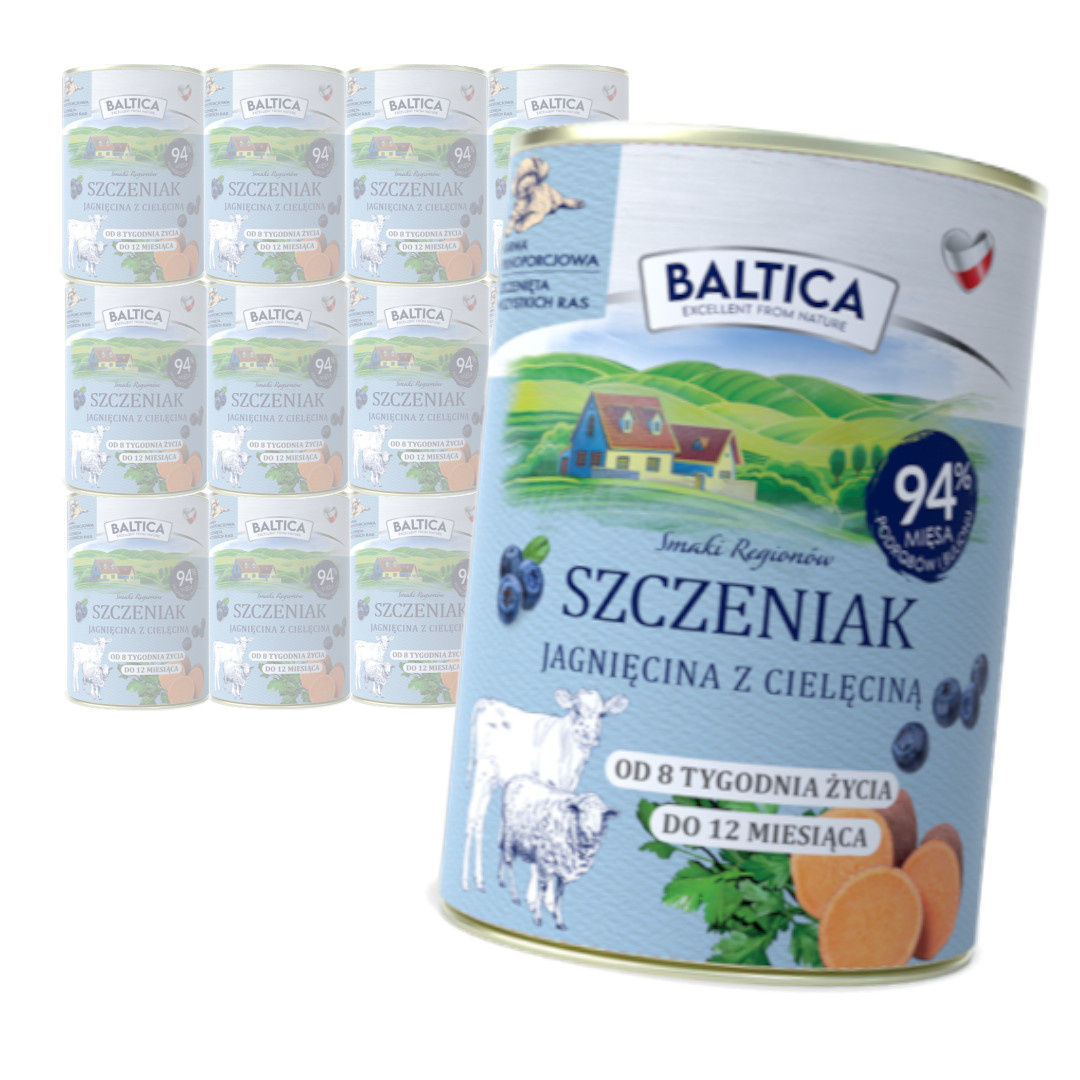 Baltica cielęcina, jagnięcina puppy 400 g × 12