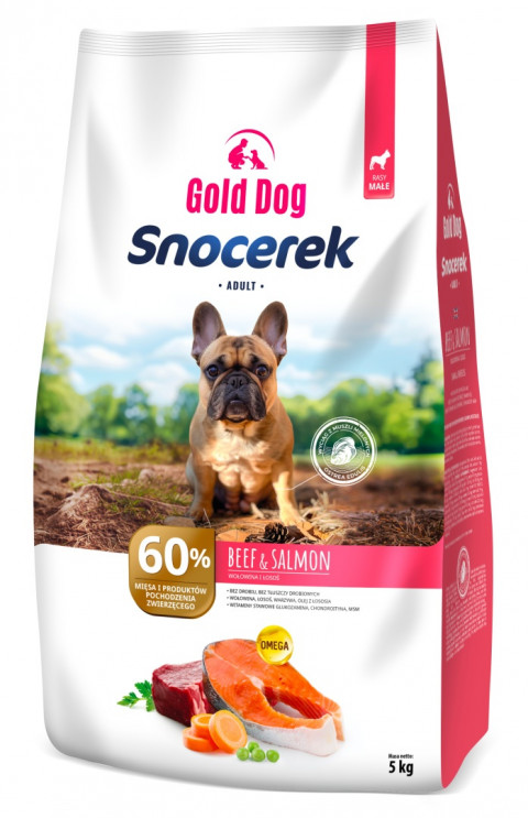 Gold Dog Snocerek wołowina, łosoś adult małe rasy 5 kg