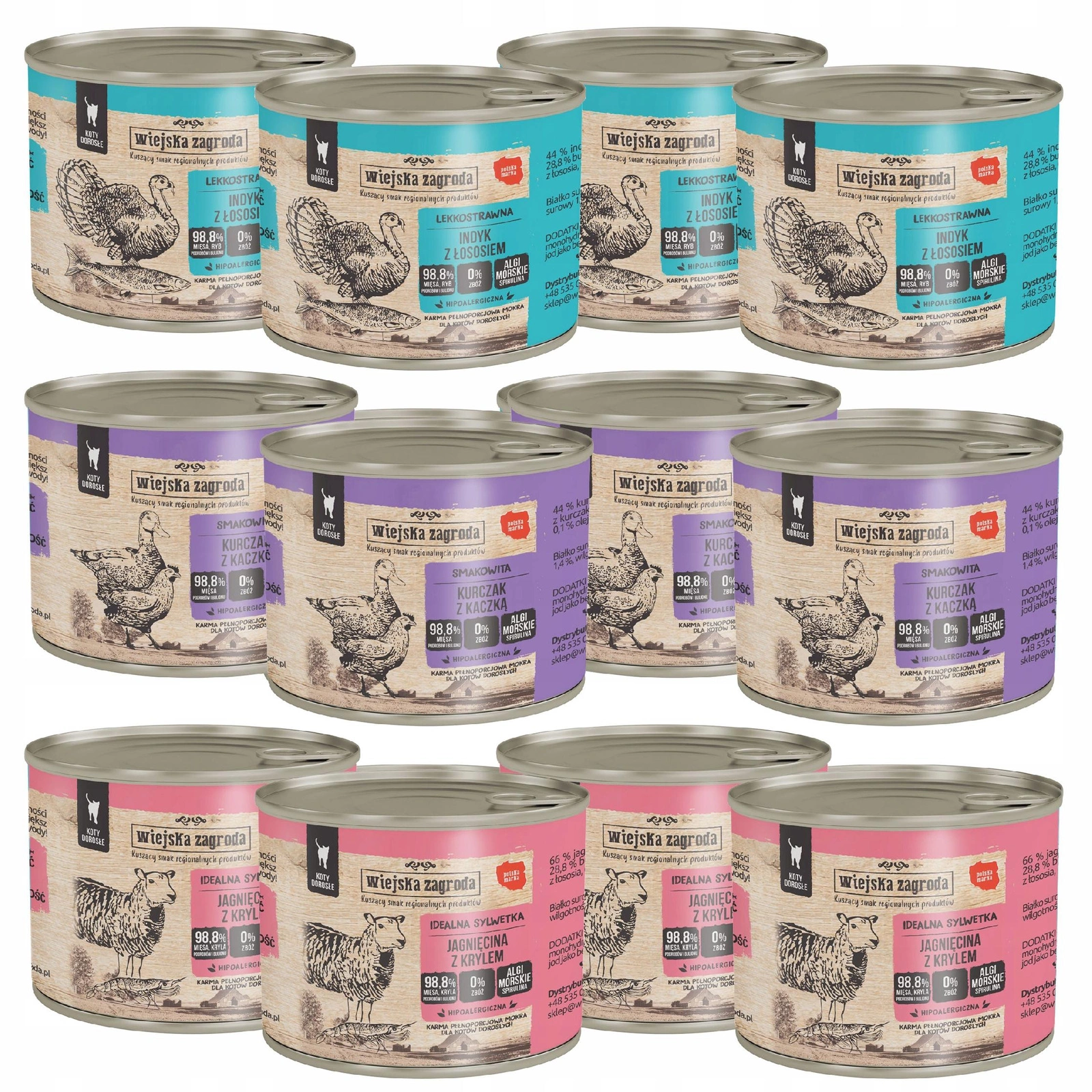 Wiejska Zagroda mix smaków 200 g × 12