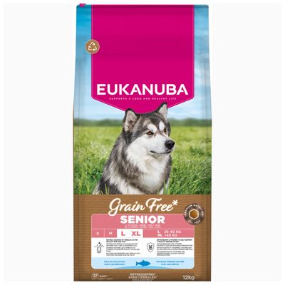Eukanuba Grain Free ryba morska senior duże rasy 12 kg × 2