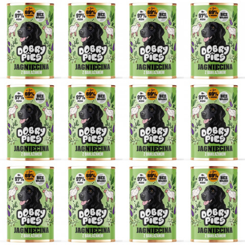 Dobry Pies jagnięcina adult 400 g × 12