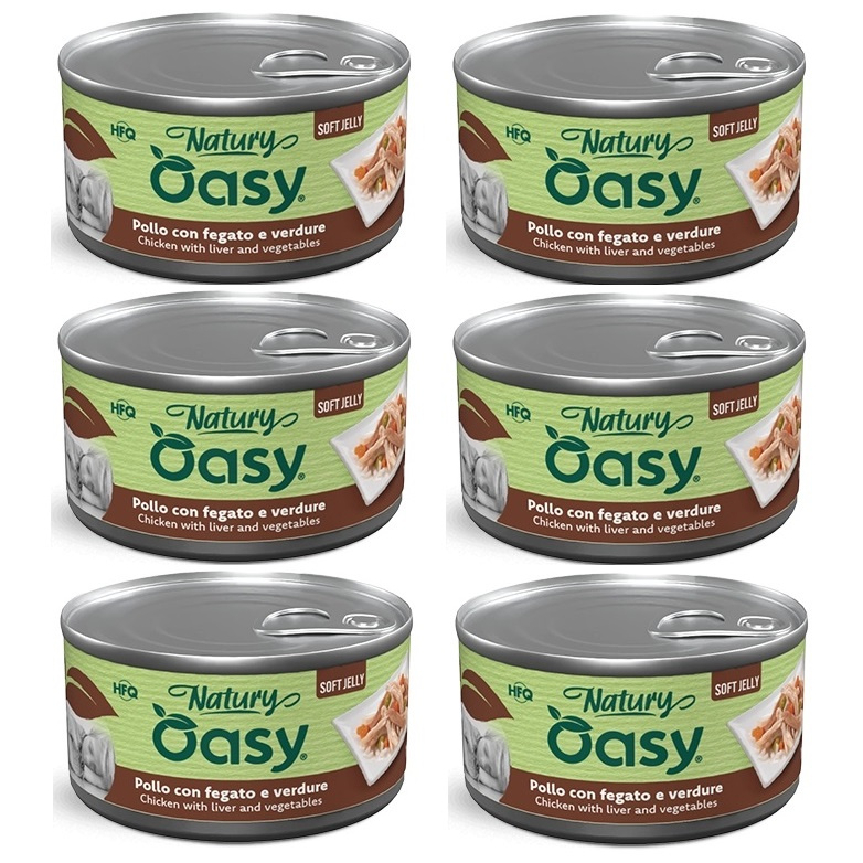 Oasy Natury Soft Jelly kurczak, wątróbka 150 g × 6