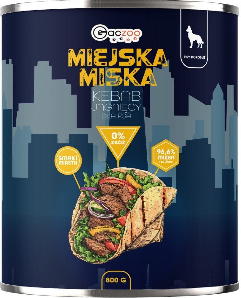 Gaczoo Miejska Miska jagnięcina 800 g