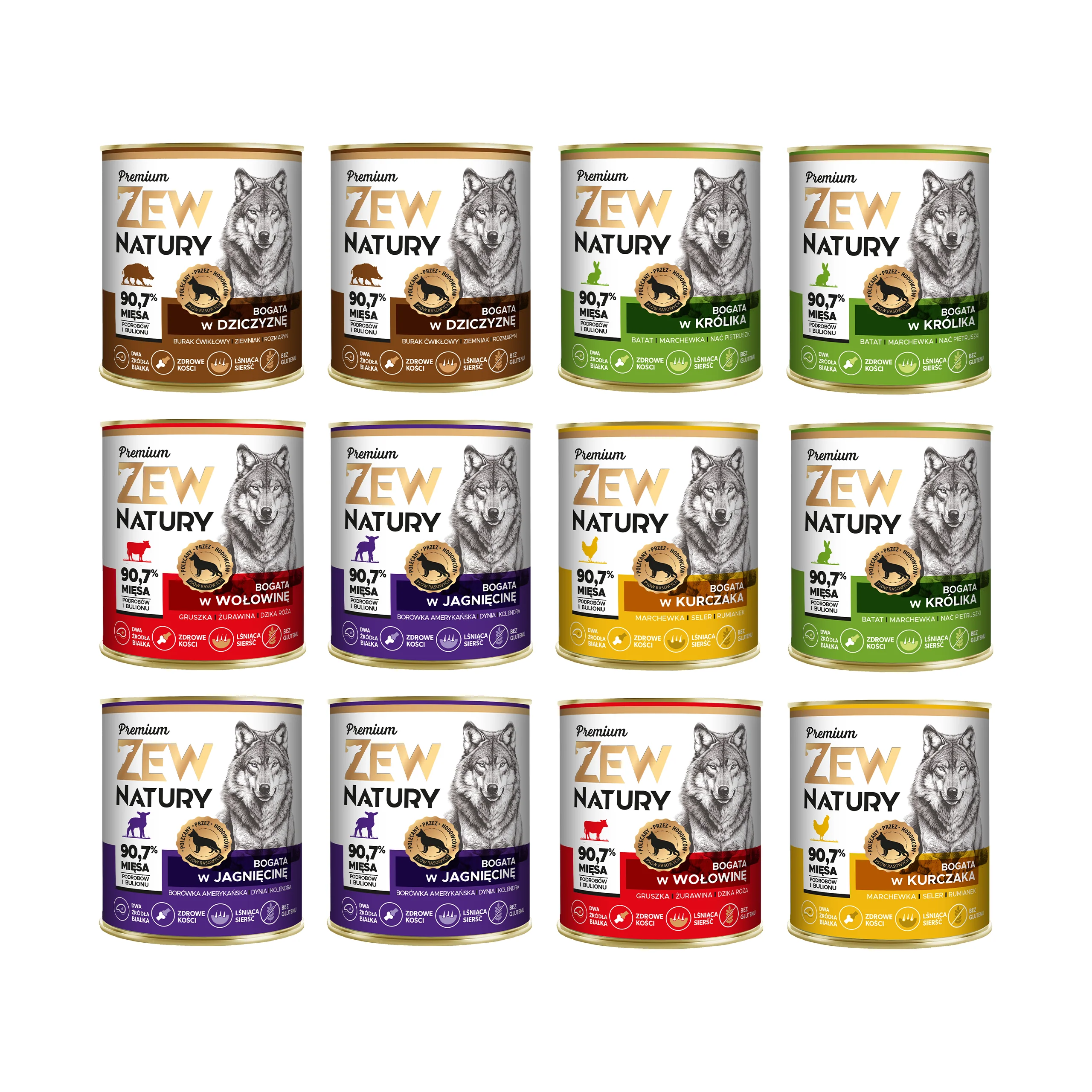 Zew Natury Premium dziczyzna, jagnięcina, królik, kurczak, wołowina 800 g × 12