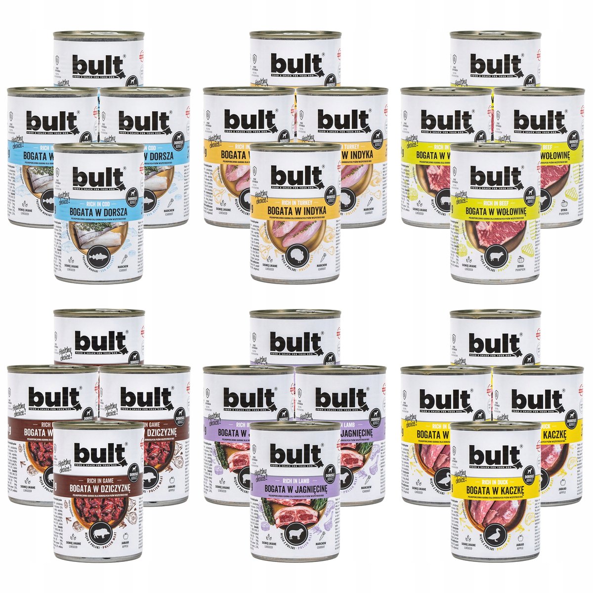 Bult dorsz, dziczyzna, indyk, jagnięcina, kaczka, wołowina 800 g × 24