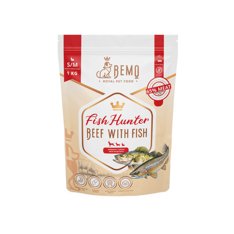 Bemo Fish Hunter wołowina, ryba adult małe rasy, średnie rasy 1 kg