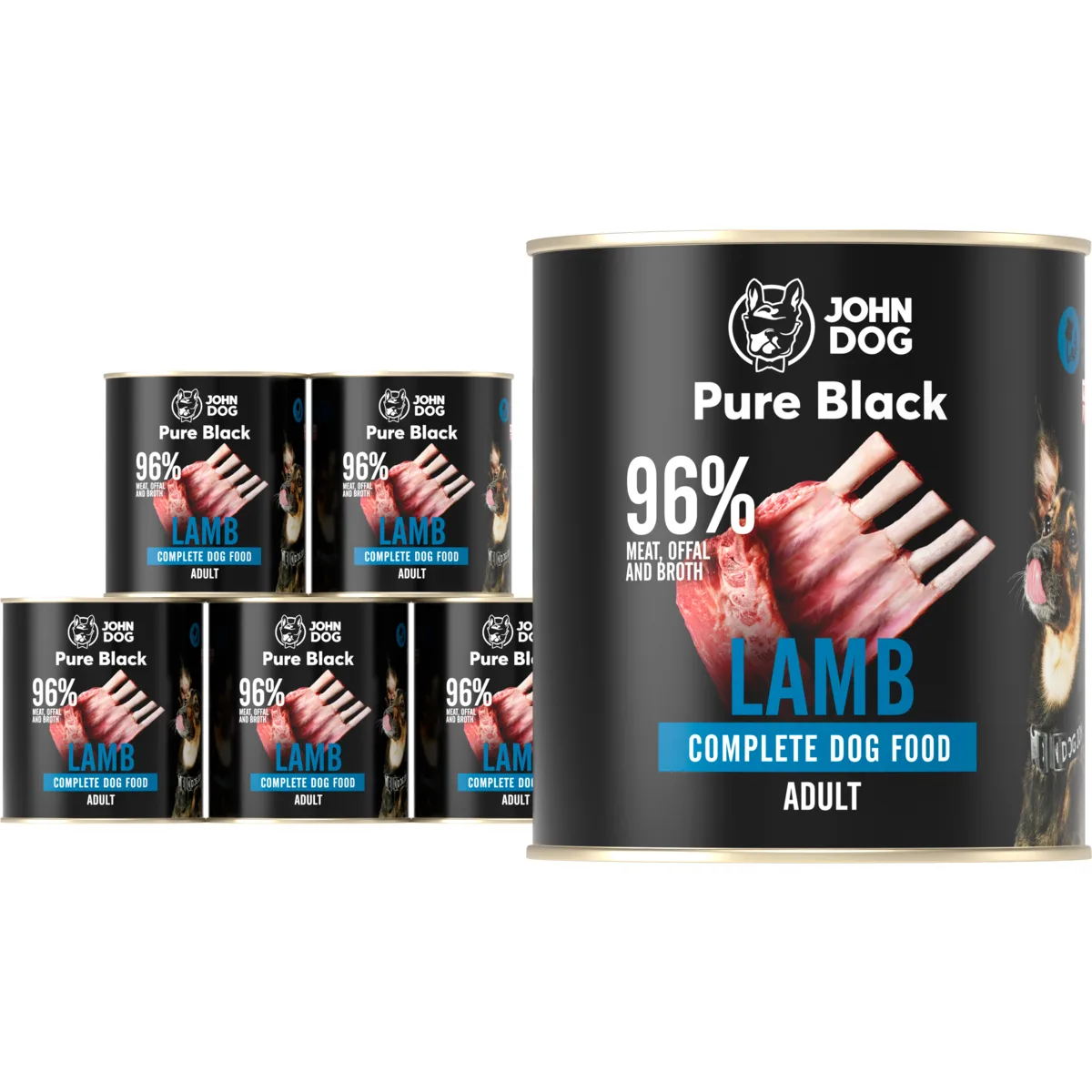 John Dog Pure Black jagnięcina adult 800 g × 6