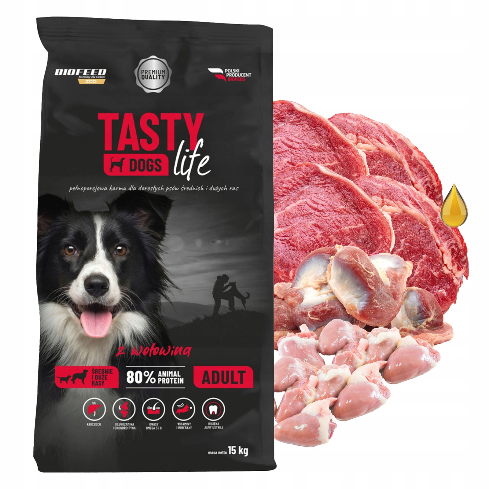 BioFeed Tasty Dogs Life wołowina 15 kg