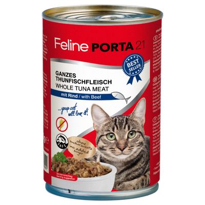 Porta 21 Feline Sensitive tuńczyk, wołowina w bulionie adult 400 g × 6