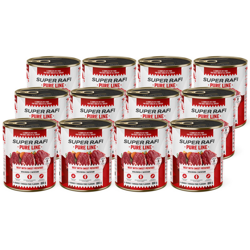 Rafi Pure Line wołowina z batatem adult 800 g × 12