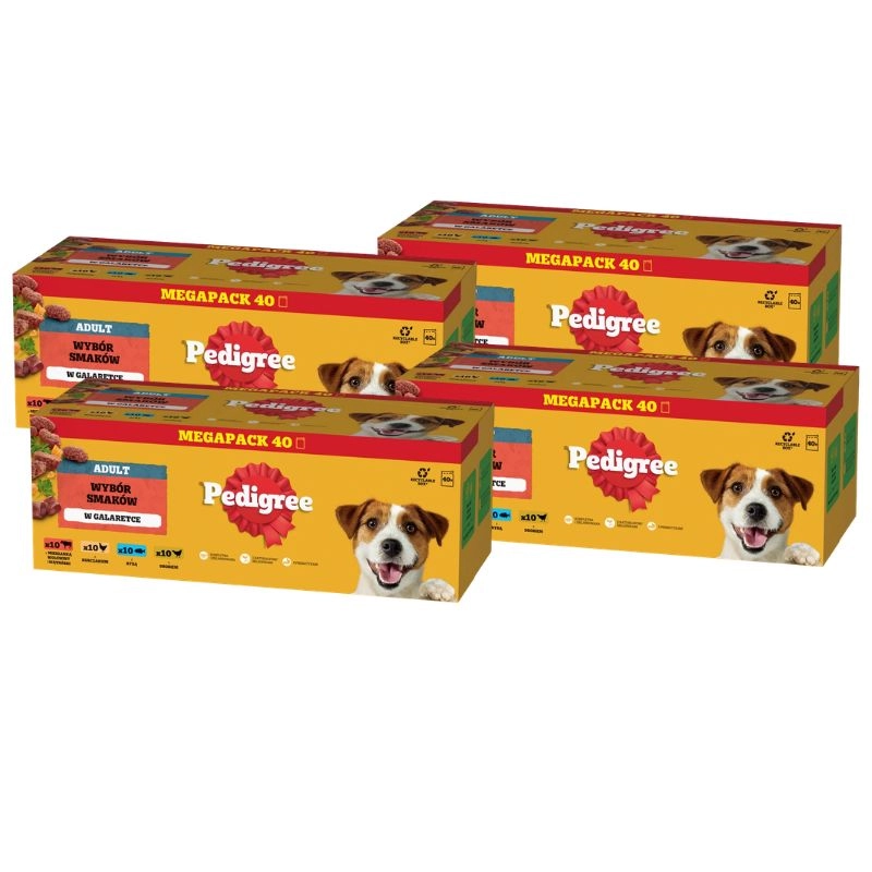Pedigree drób, kurczak, ryba, wołowina adult 100 g × 160