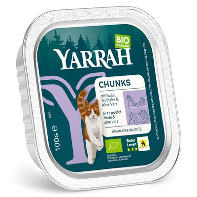 Yarrah Bio indyk, kurczak w sosie adult 100 g × 6