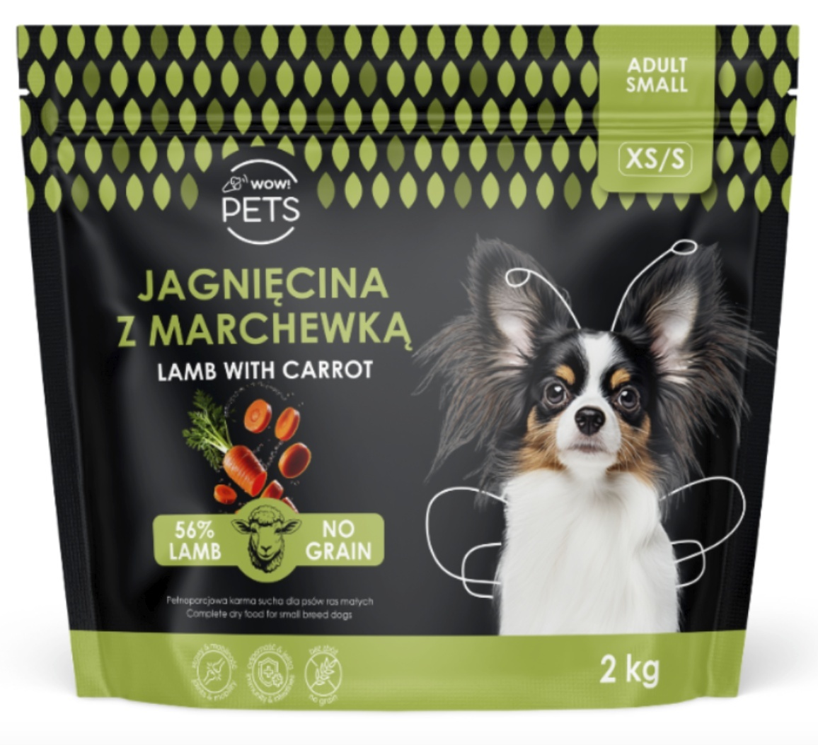 WOW!PETS jagnięcina adult małe rasy 2 kg